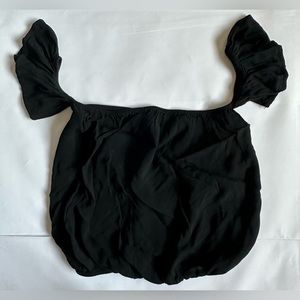 Brandy Melville Becca Off Shoulder Crop Top Black One Size